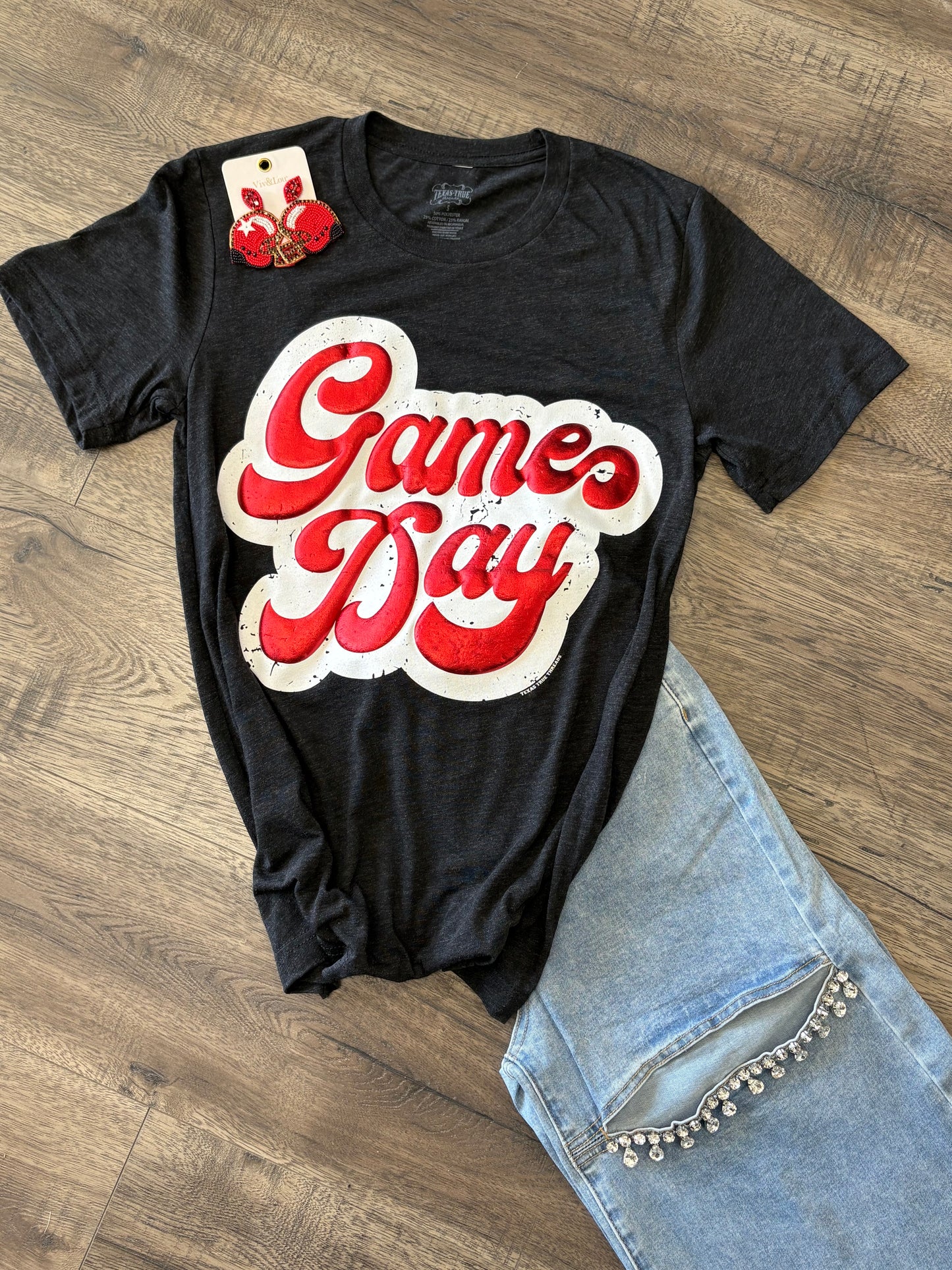 Big Game Day Retro in Metallic Puff Tee