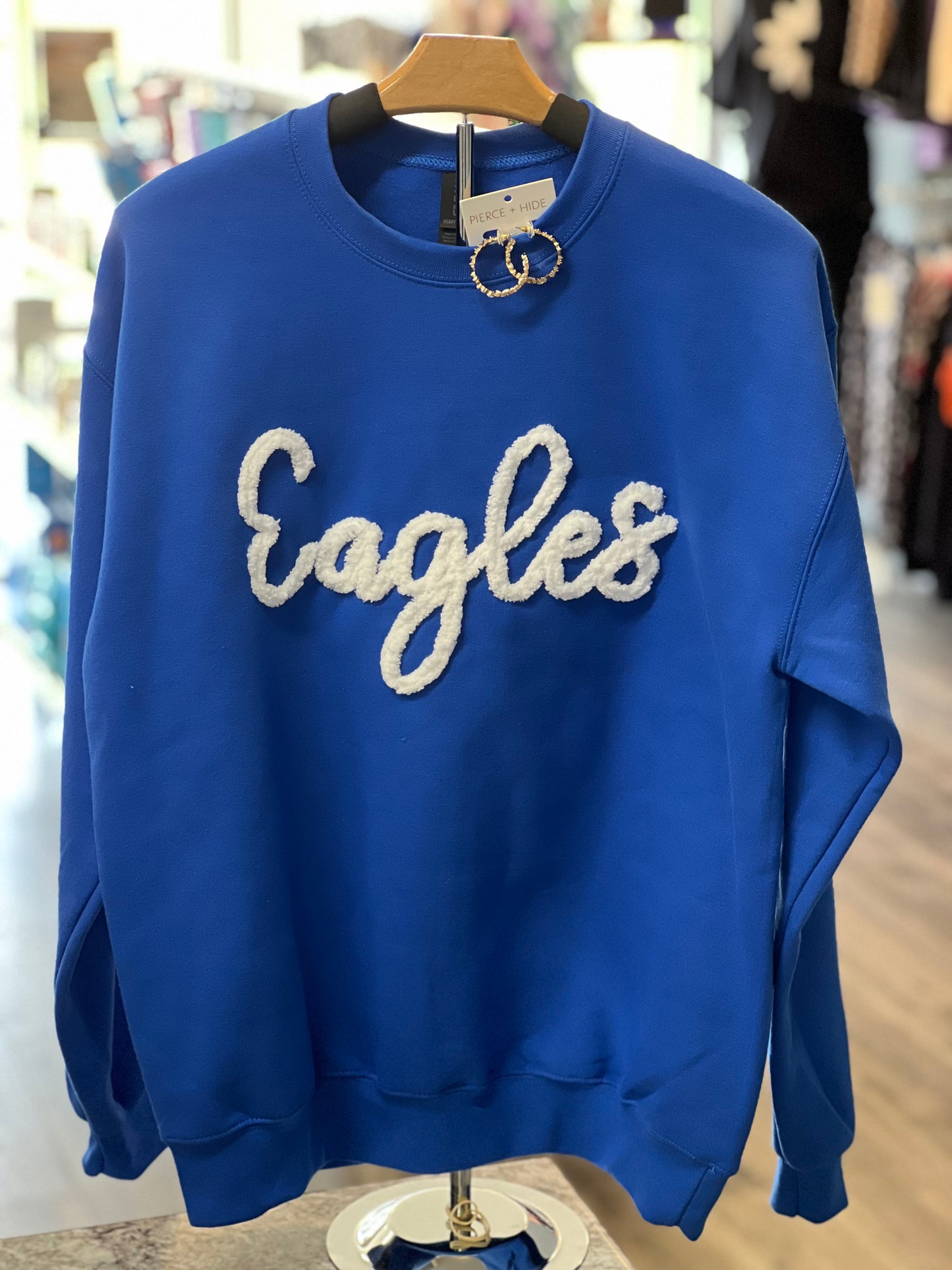 Eagles Royal Blue Chunky Yarn Sweatshirt