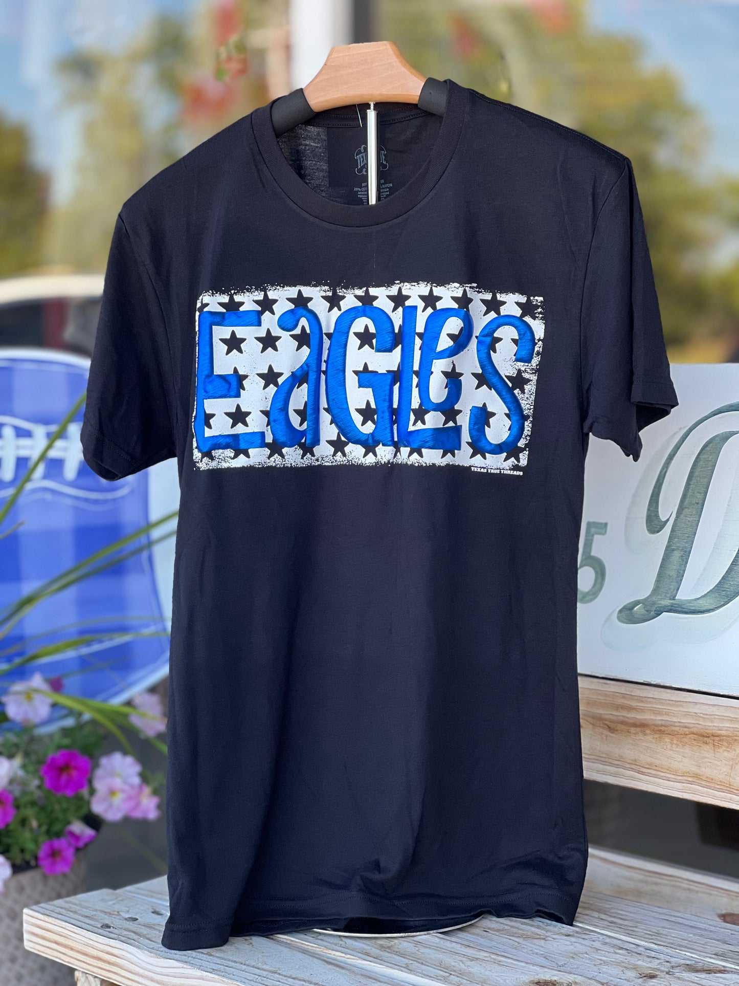 Eagles Star Blue Metallic Puff Tee
