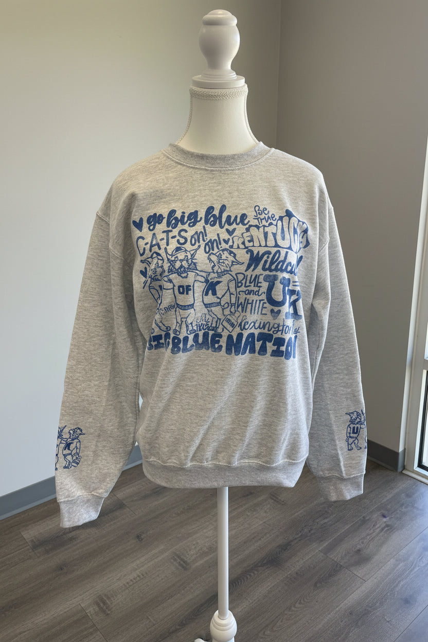 Retro UK Wildcats Big Blue Nation Sweatshirt