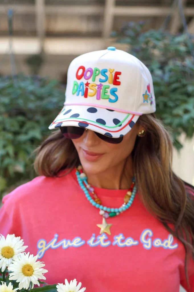 Oopsie Daisies Embroidered Trucker Hat