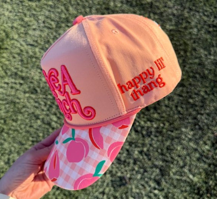 Poppy & Pine You're A Peach Peach Print Trucker Hat