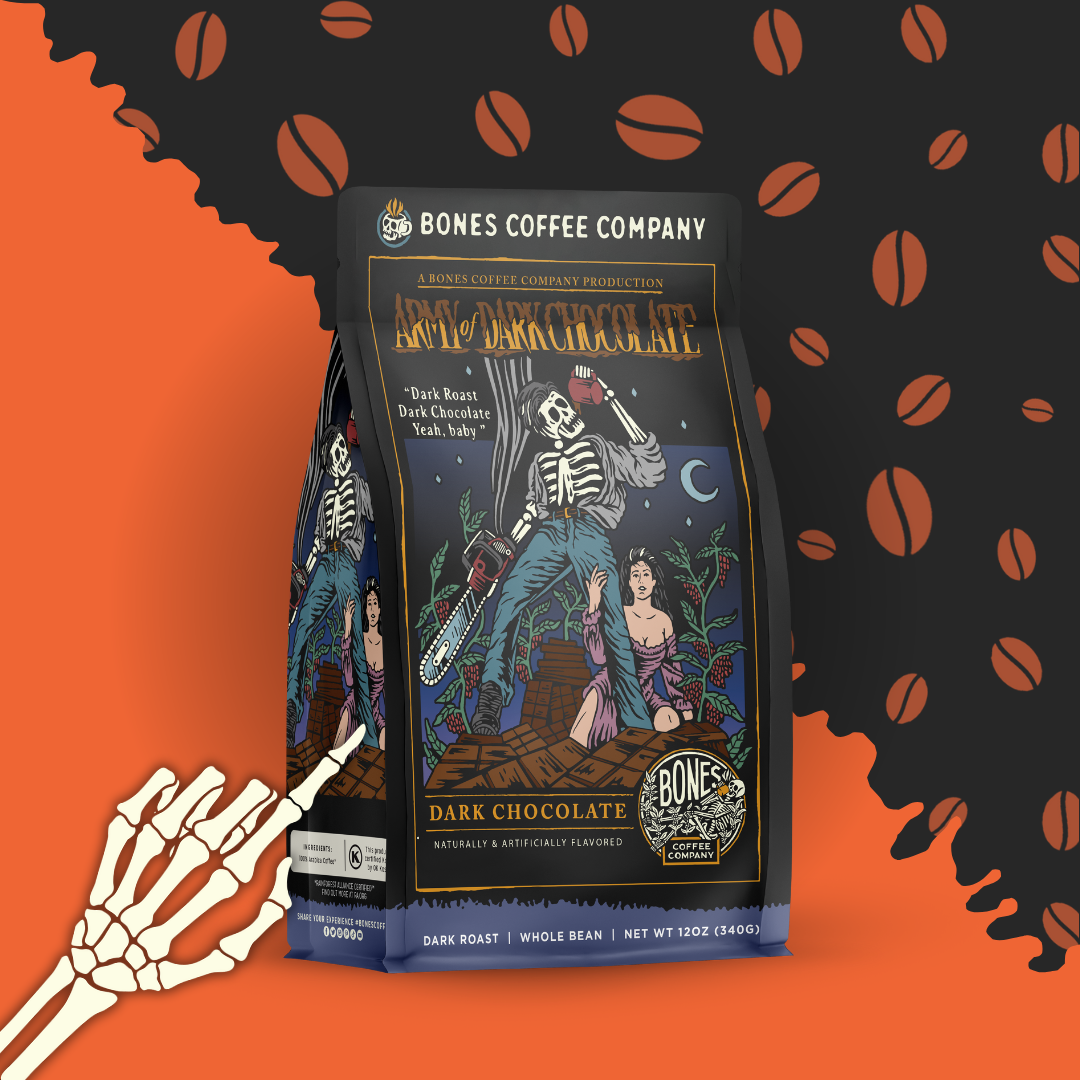 Bones Army of Dark Chocolate Flavored Ground 12oz Coffee