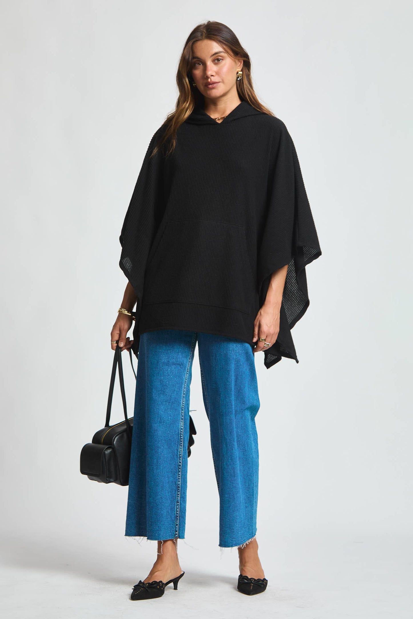 Dear Scarlett Ribbed Knit Poncho Top