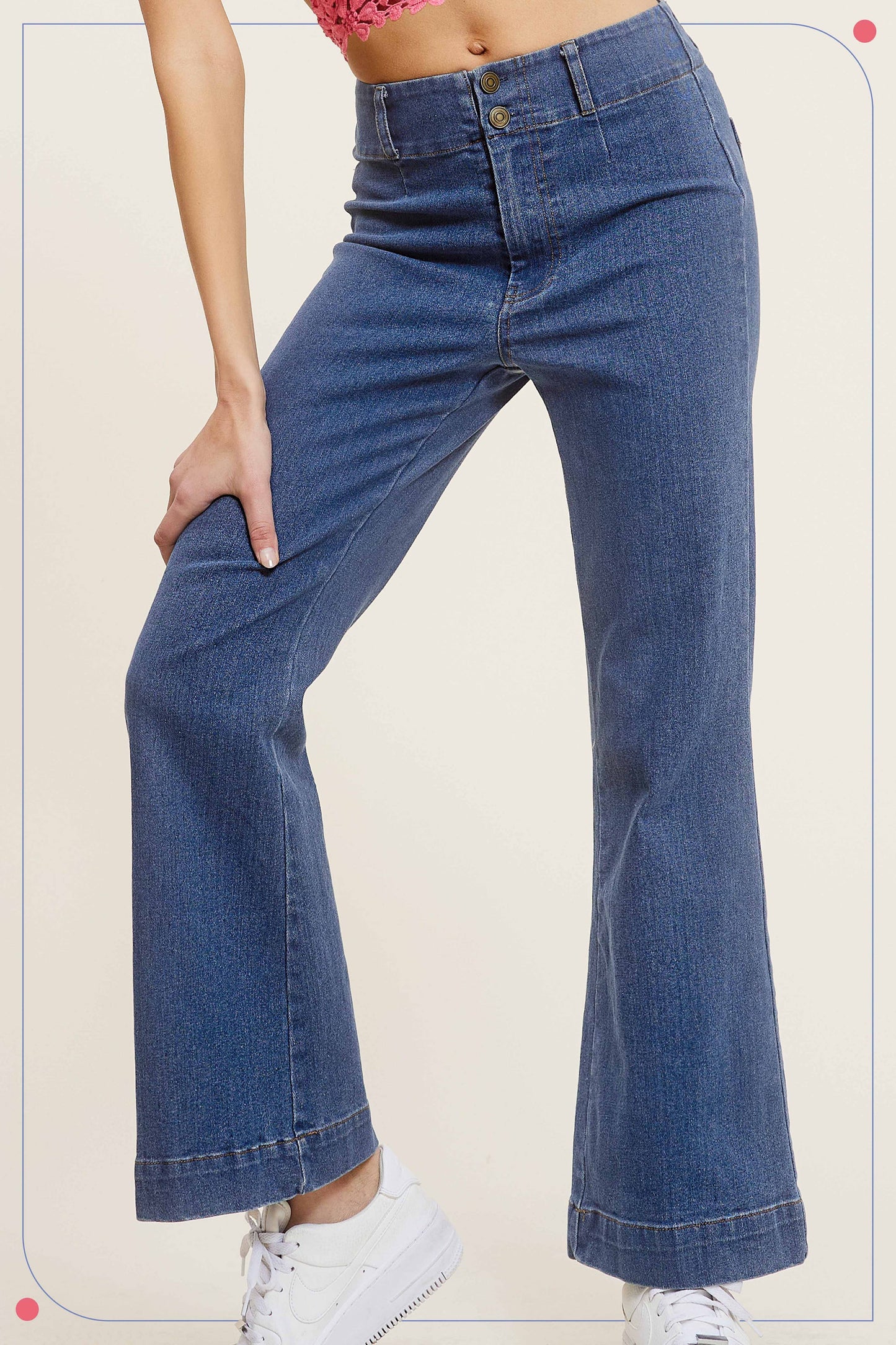 La Miel Stretchy High Waisted Wide Flare Pants