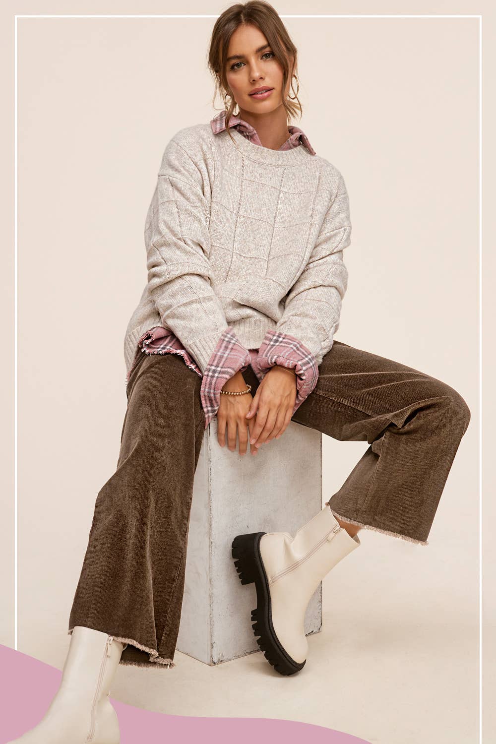 La Miel High Waisted Wide Leg Corduroy Pants