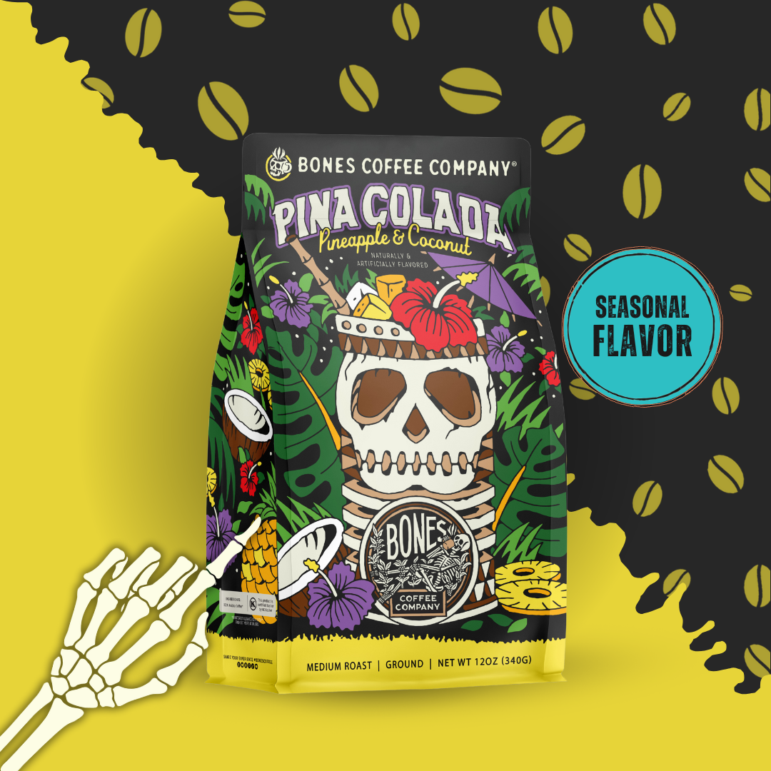 Bones Pina Colada Flavored Ground 12oz Coffee