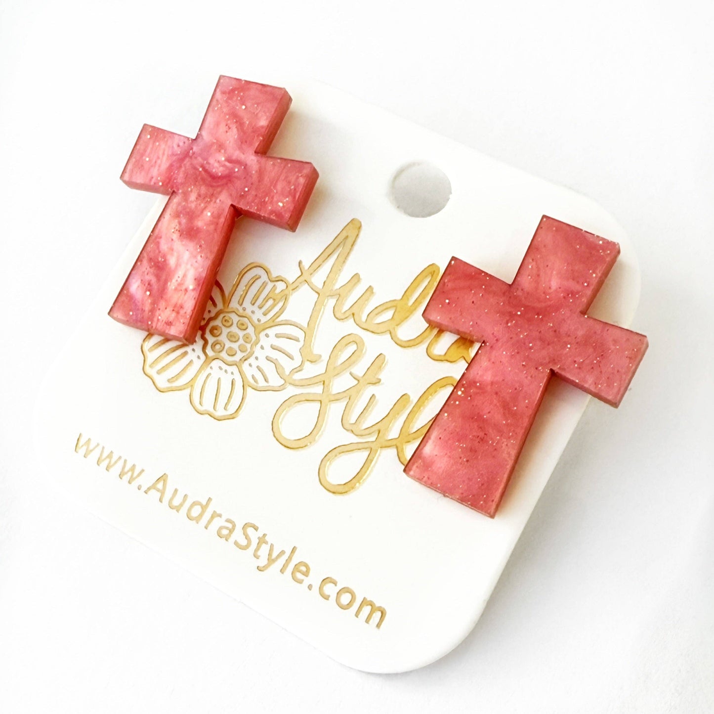 Ruby Pearl Cross Stud