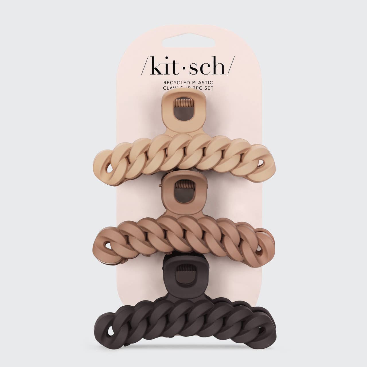 Kitsch Chain Claw Clip 3pc Set - Neutral