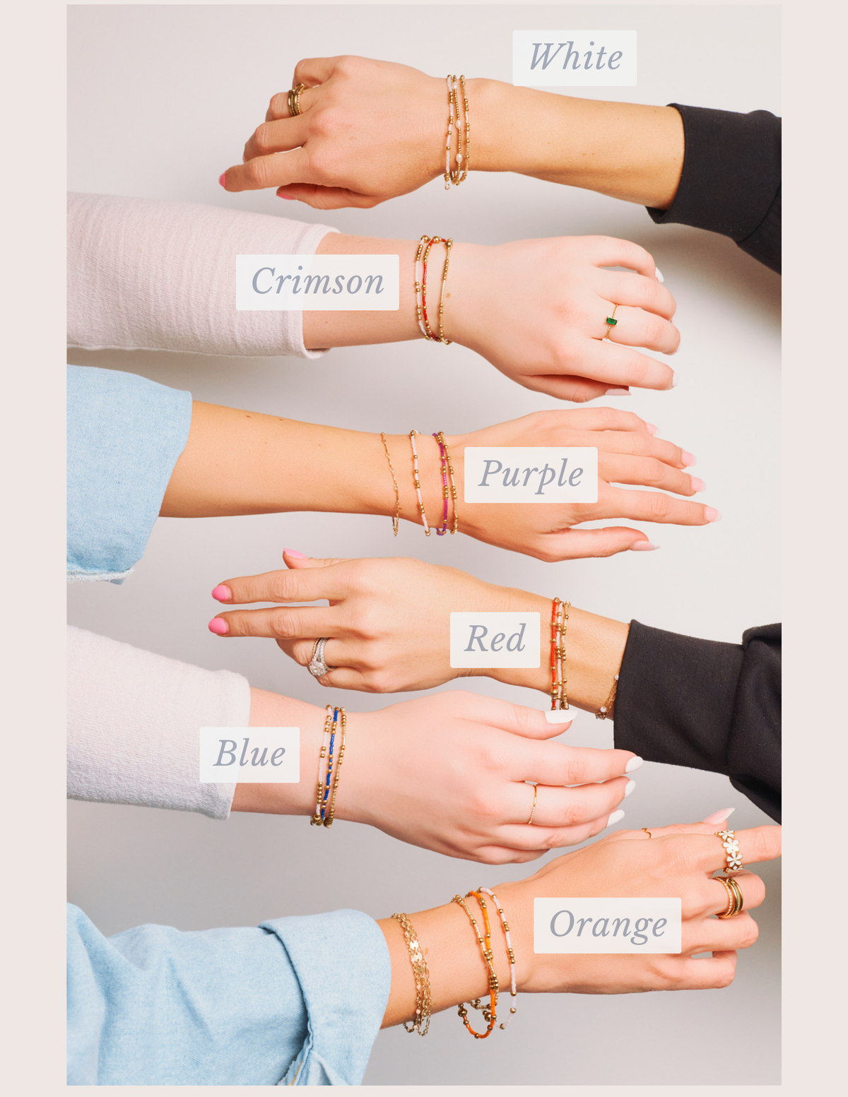 Nikki Smith Designs White & Gold Bracelet Set
