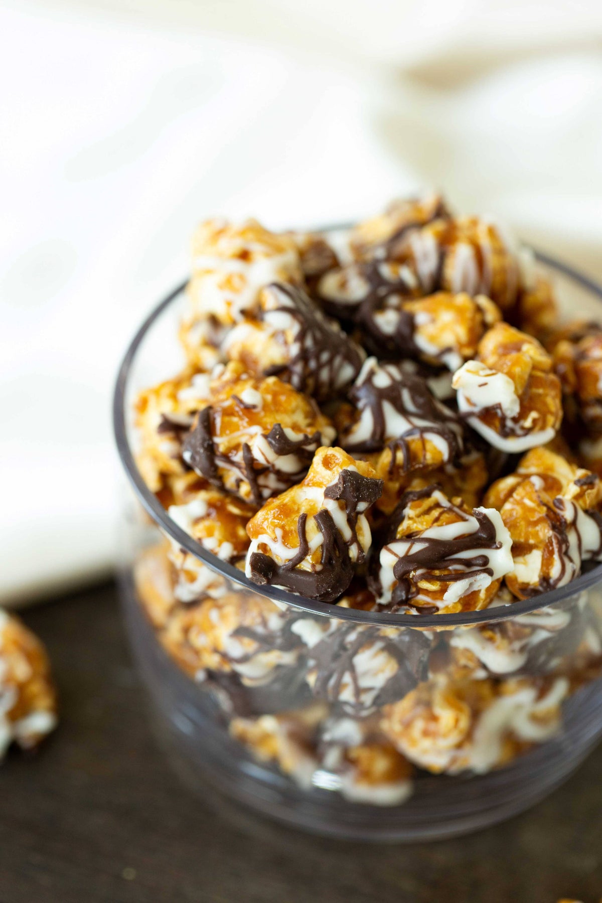 Chocolate Drizzle Caramel Popcorn