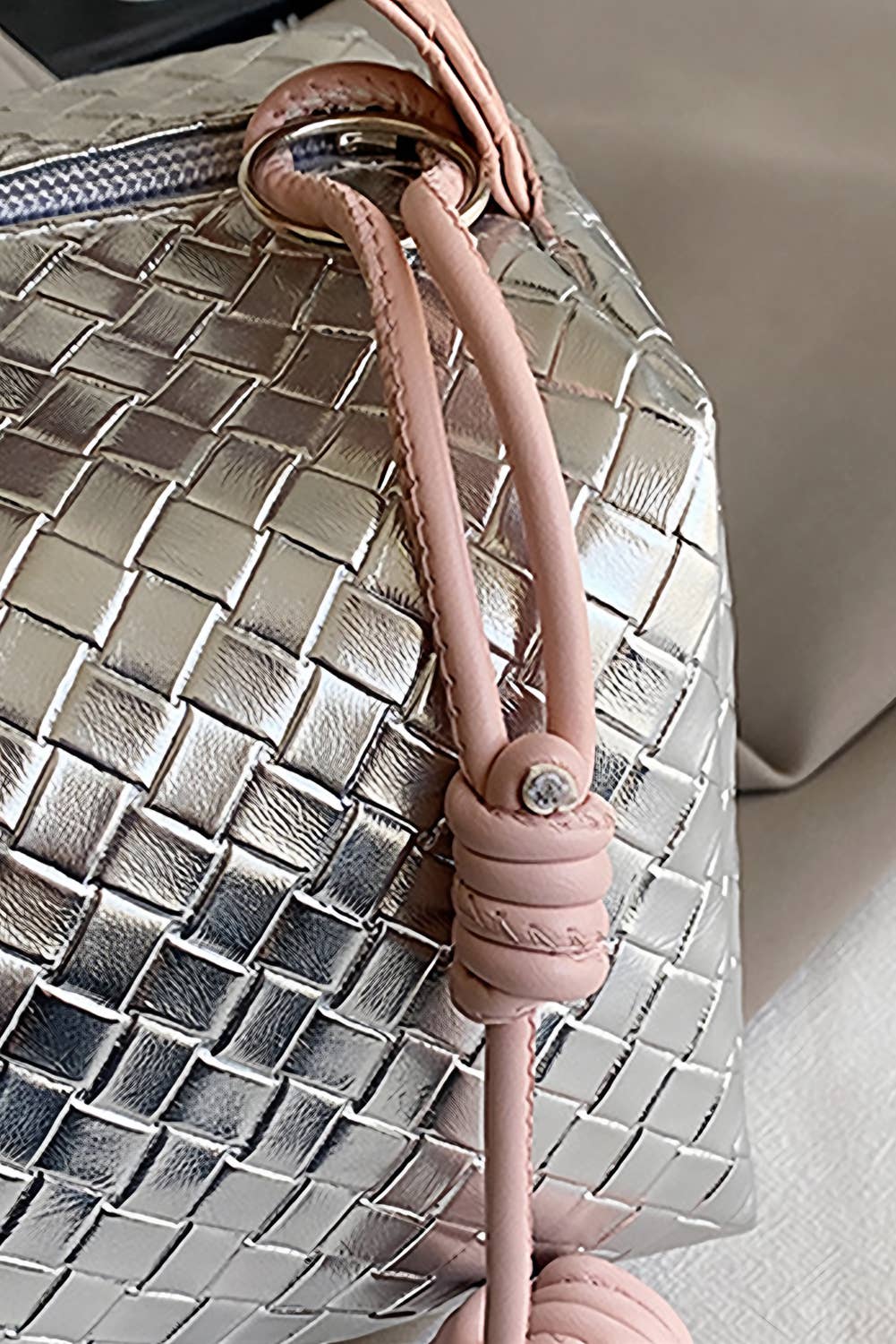Silvery Lattice Cosmetic Bag