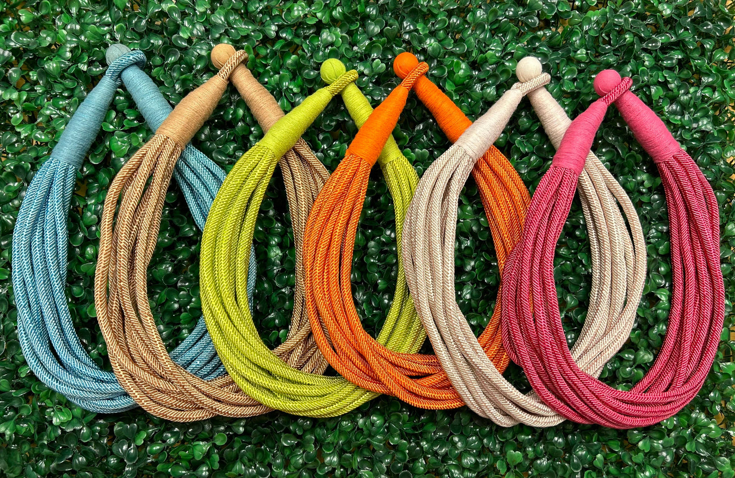 Slub 8-Strand Necklace in Orange