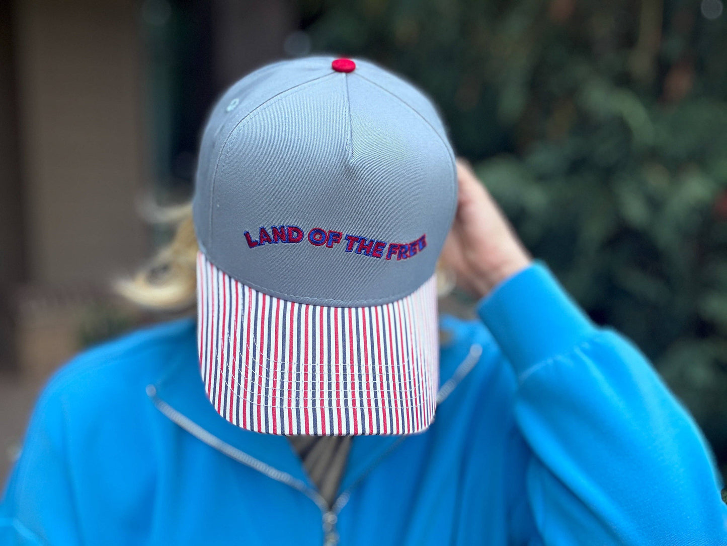 Land of the Free Patriotic Embroidered Snapback Hat