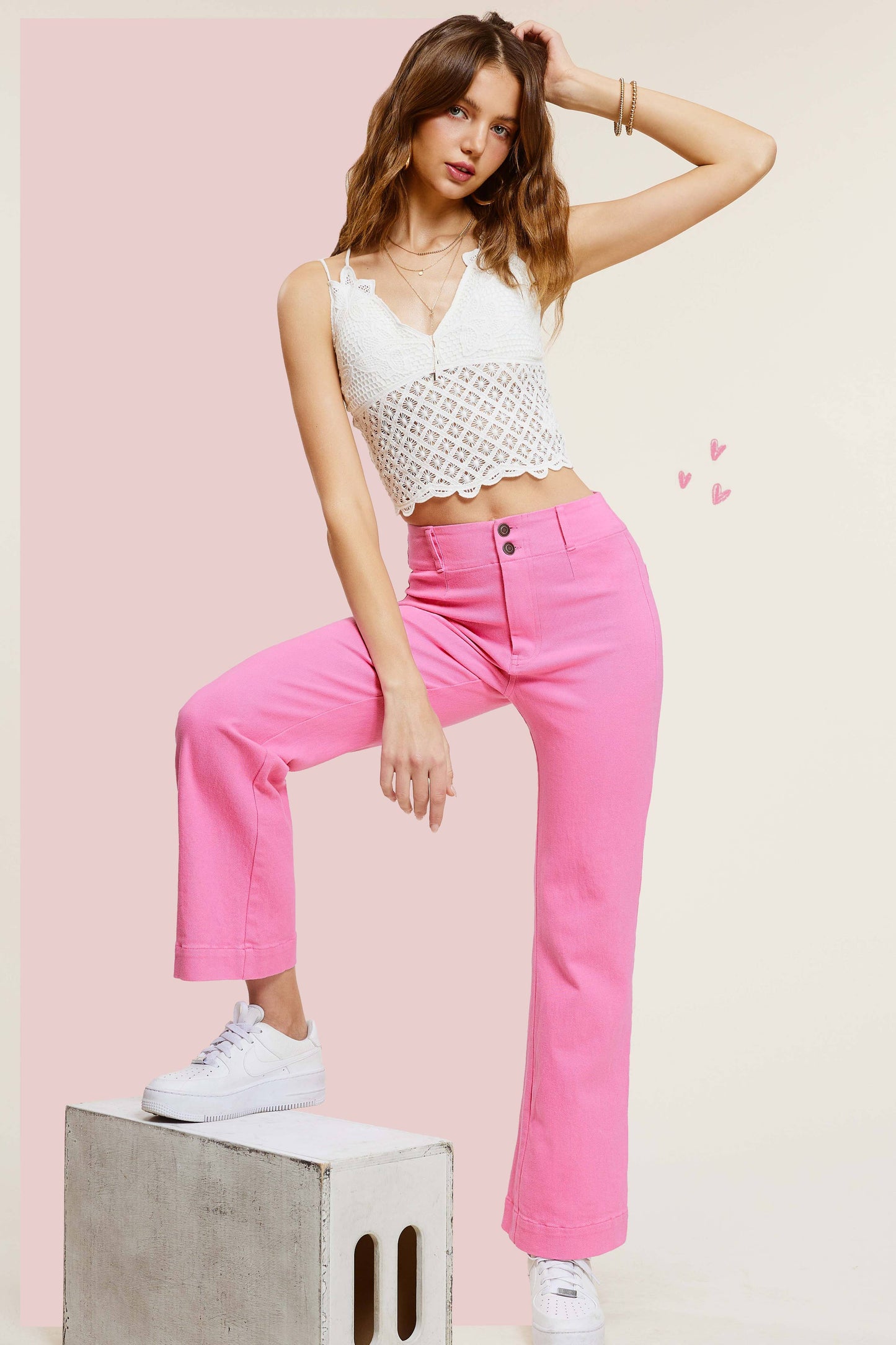 Soft Washed Stretchy High Waisted Wide Flare Pants