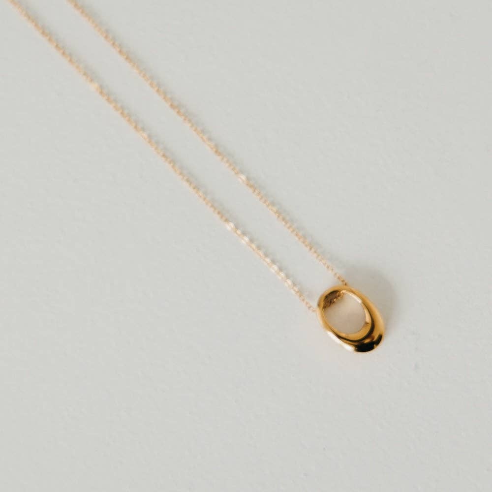 Mini Open Oval Pendant Waterproof Necklace
