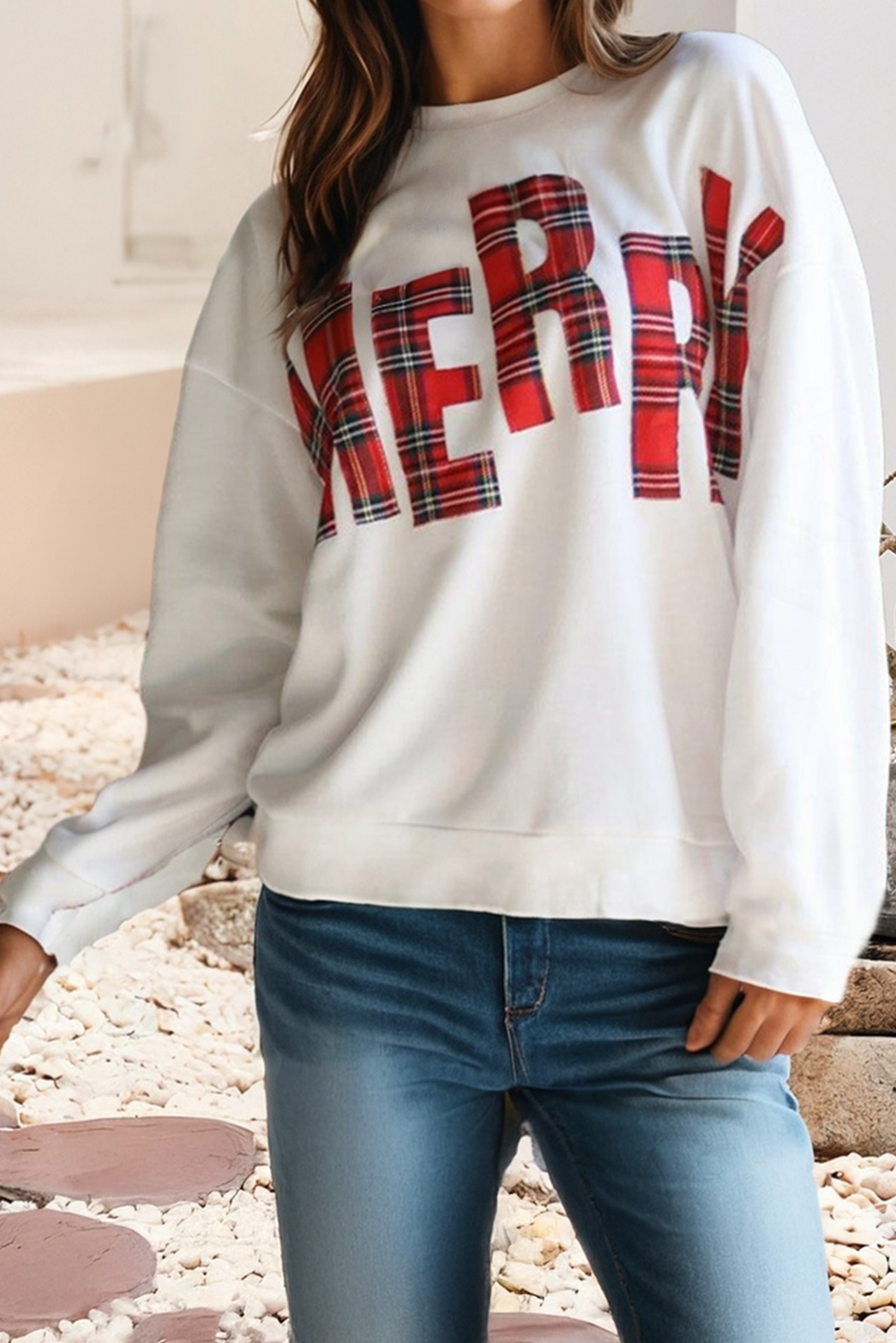 Plaid Merry Sweatshirt