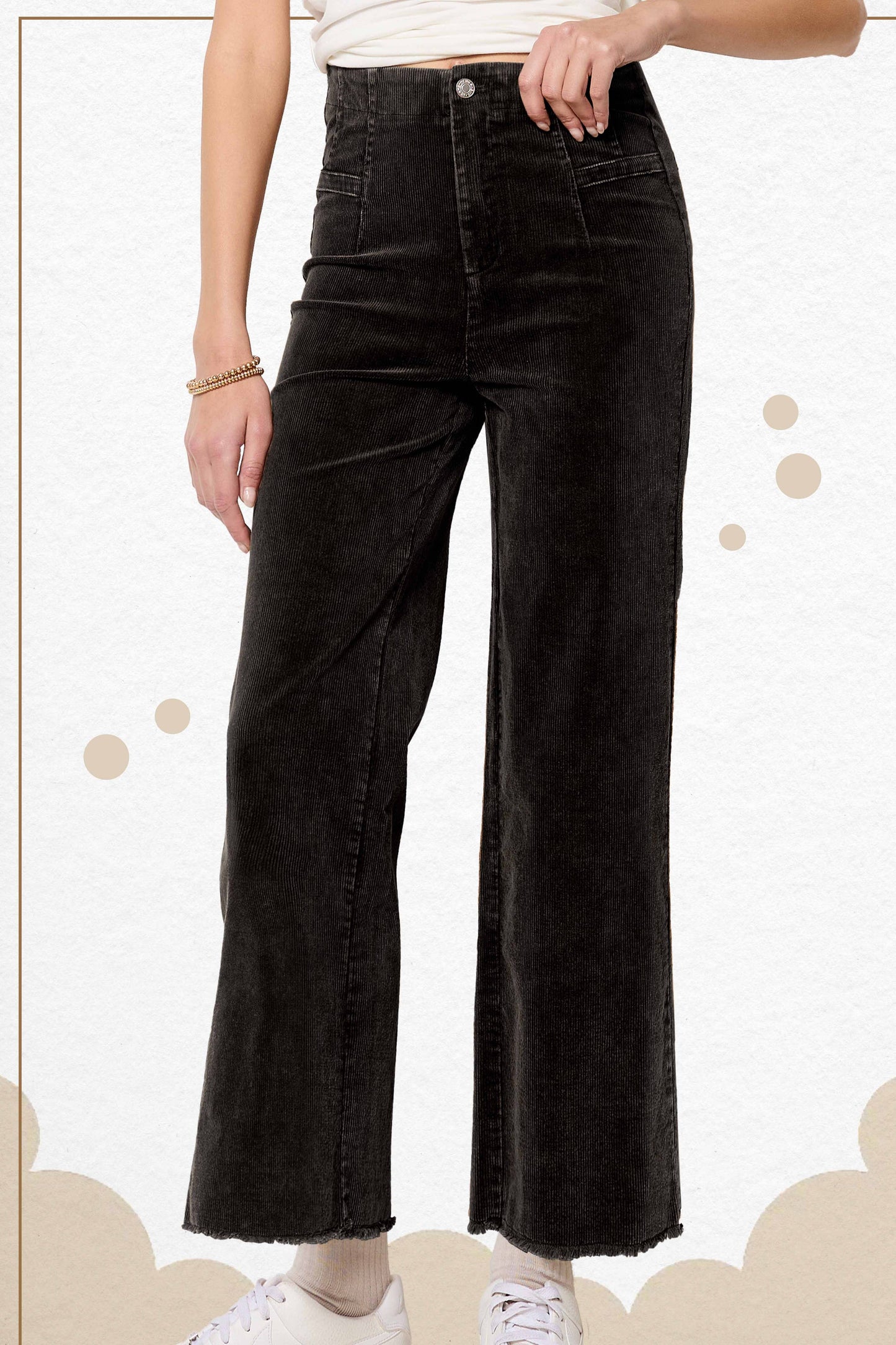 La Miel High Waisted Wide Leg Corduroy Pants