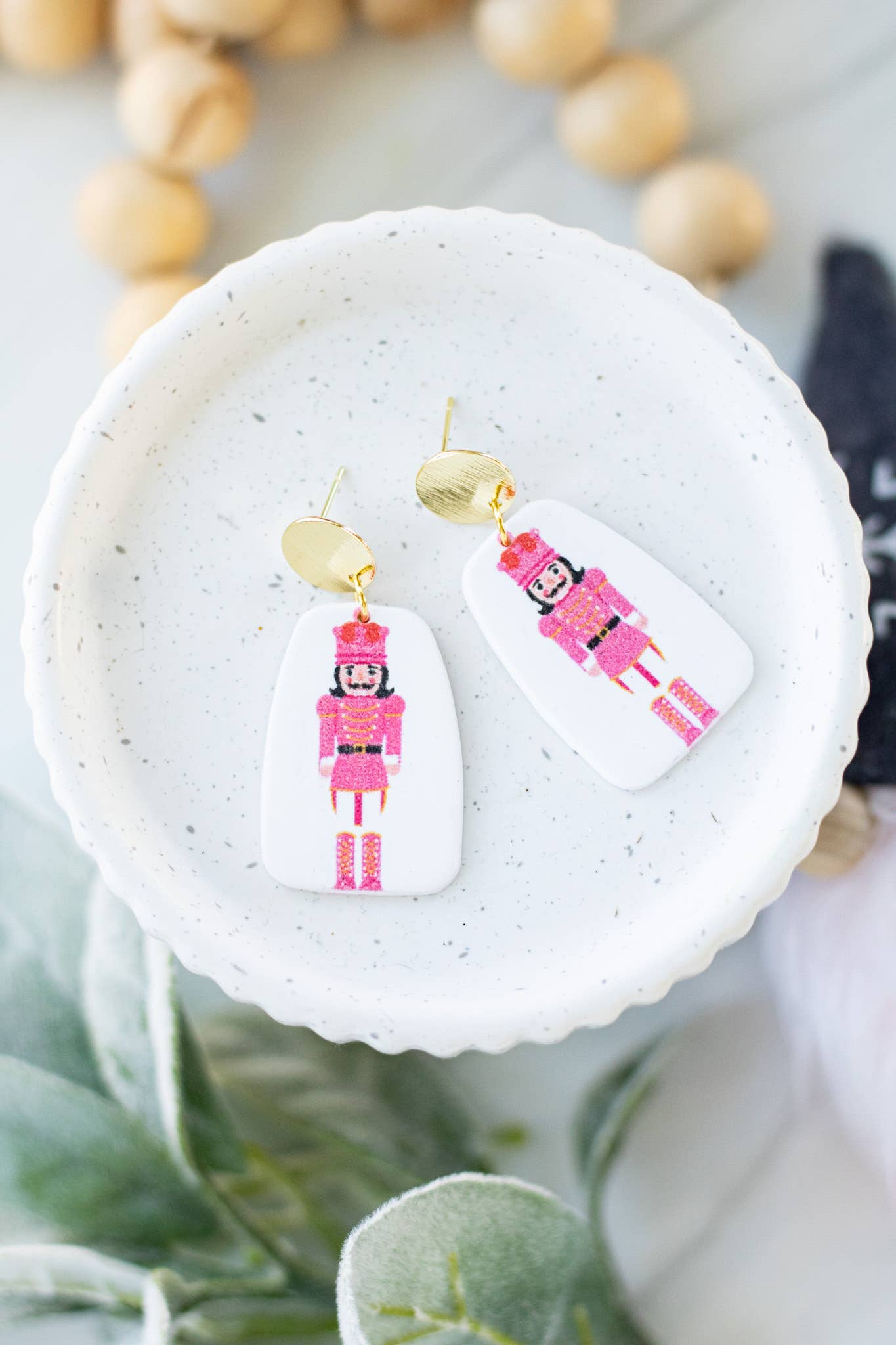 Pink Nutcracker 18K Dangles