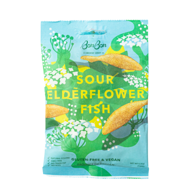 Bonbon Sour Elderflower Fish Swedish Candy