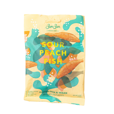 Bonbon Sour Peach Fish Swedish Candy