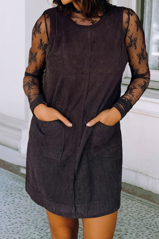 Corduroy Sleeveless Mini Dress