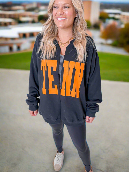Black Tennessee Sweatshirt Cardigan