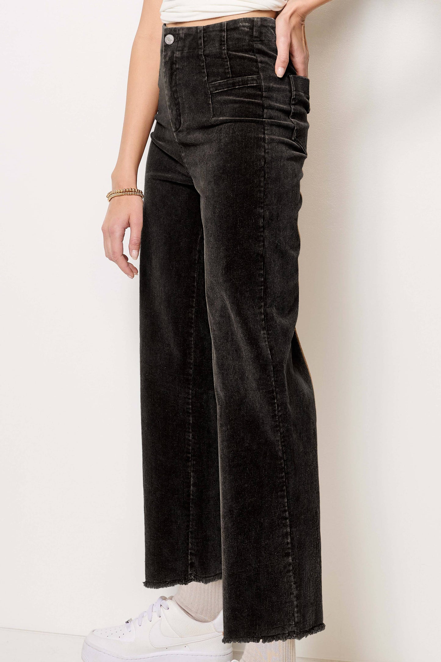 La Miel High Waisted Wide Leg Corduroy Pants