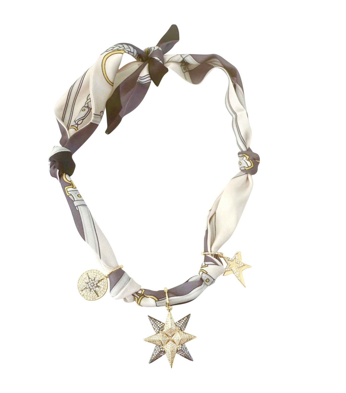 Tabitha Multi Charm Scarf Necklace