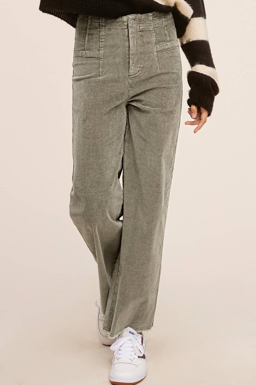 La Miel High Waisted Wide Leg Corduroy Pants
