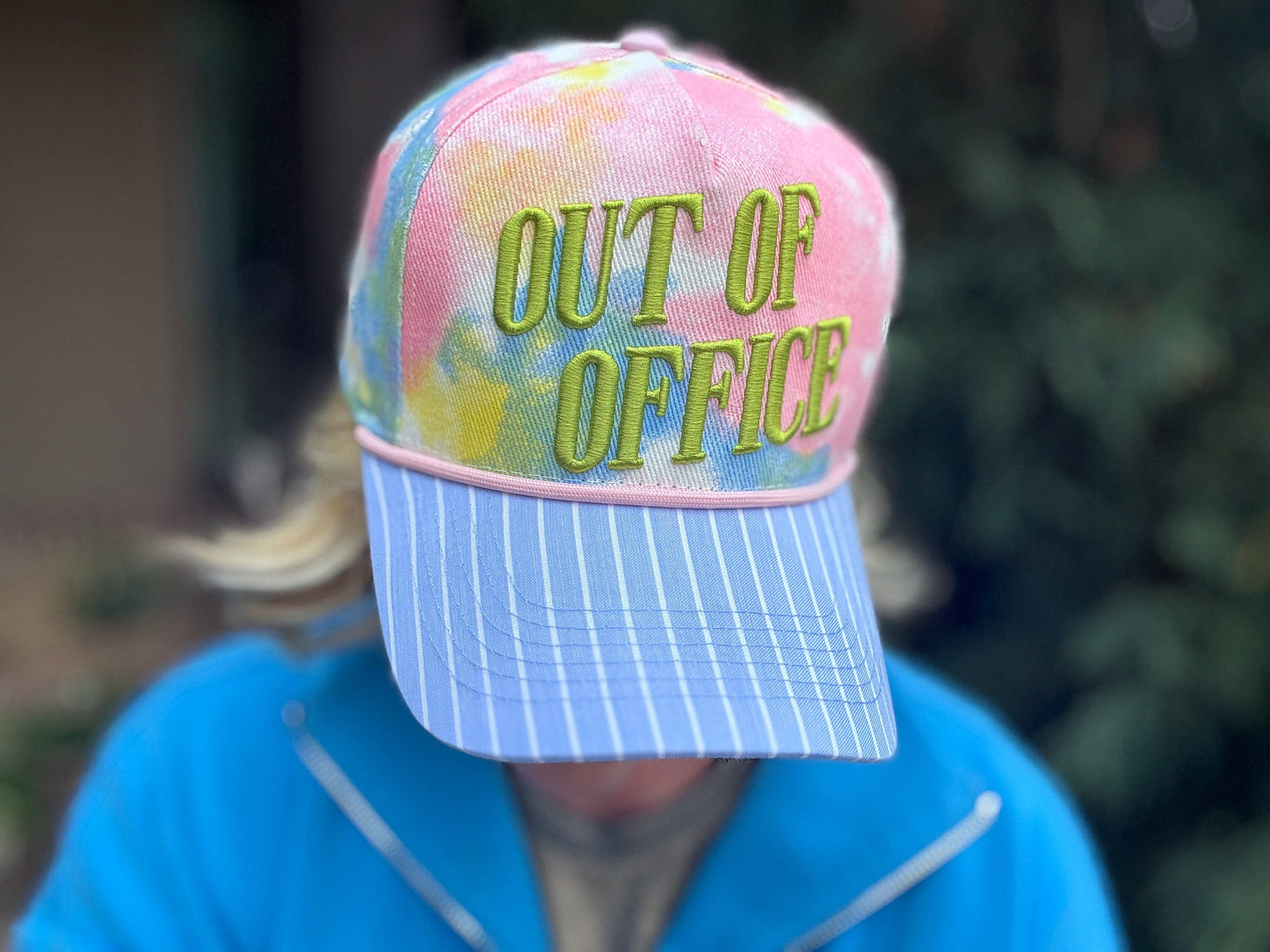 Embroidered “Out of Office” – Tie Dye Baseball Cap
