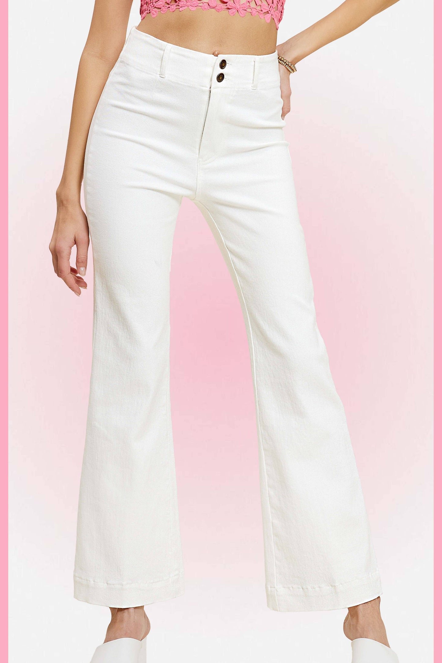 La Miel Stretchy High Waisted Wide Flare Pants
