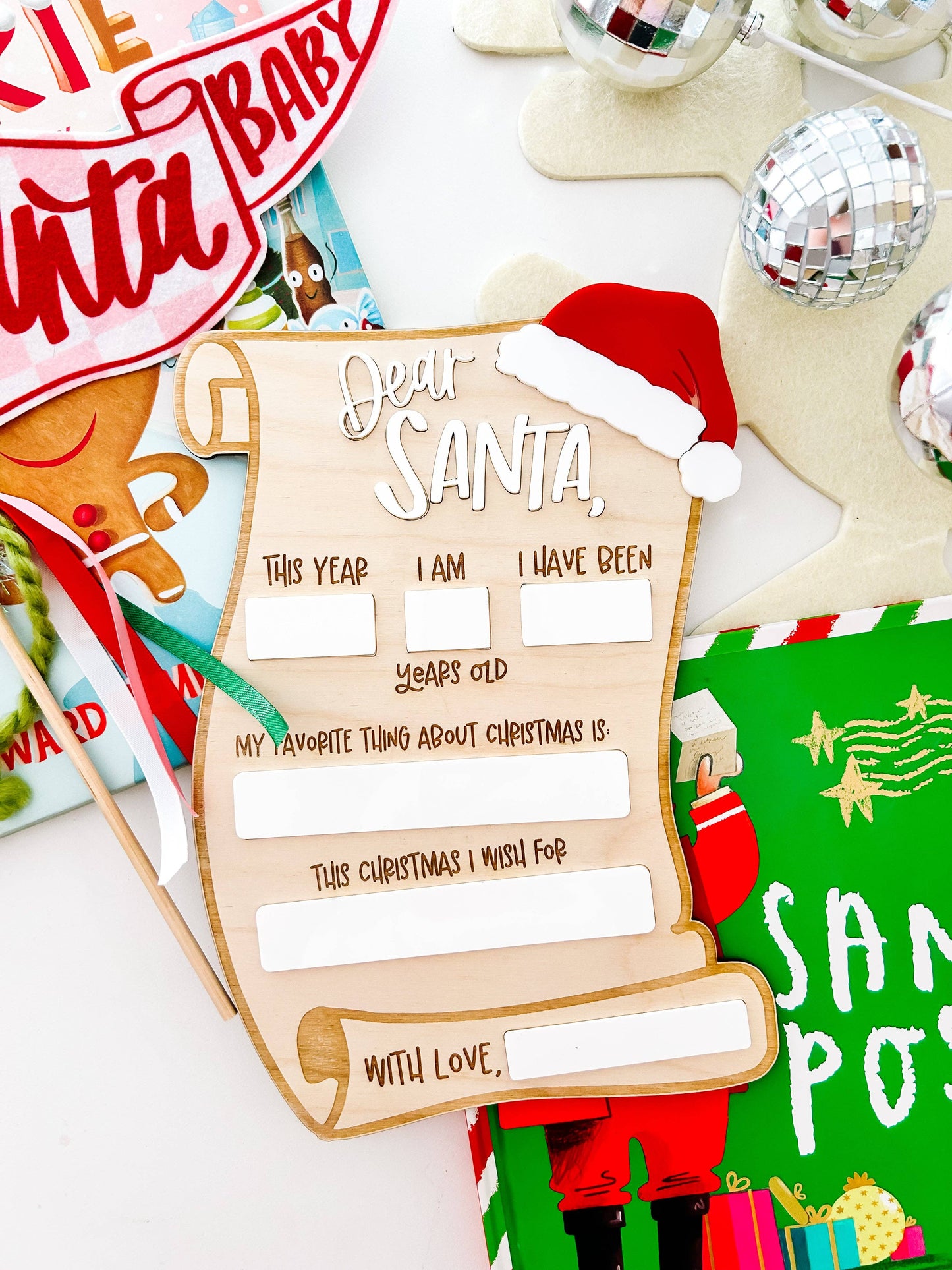 Goldie Letter Co Dear Santa Scroll Sign