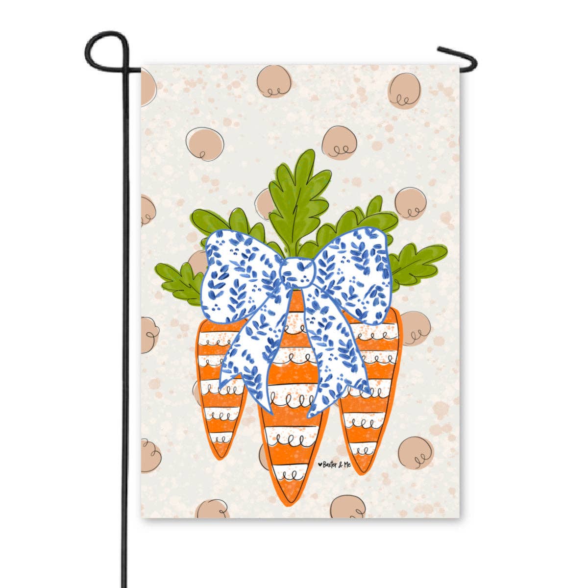 Carrot Patch Trio with Bow Garden Flag