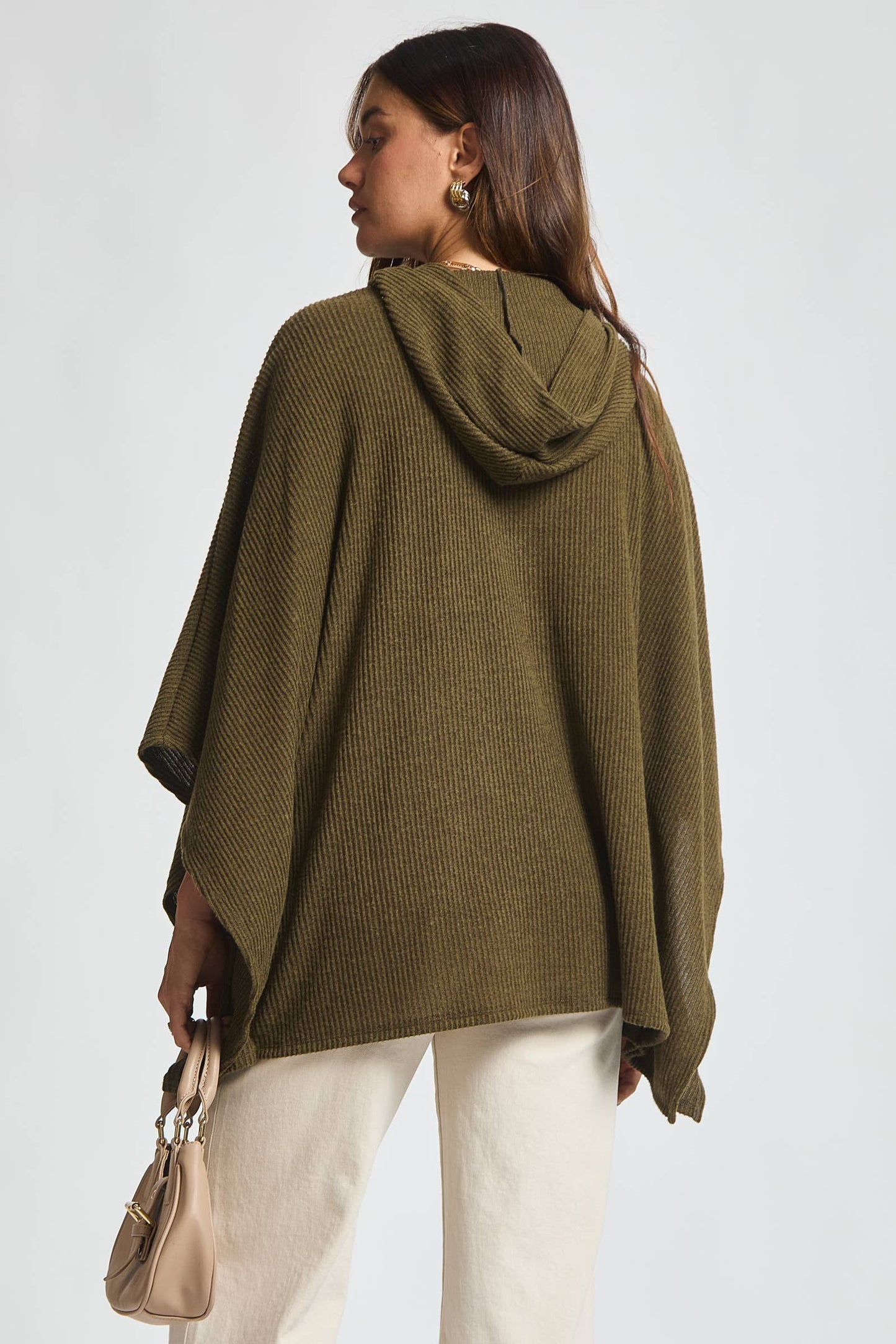 Dear Scarlett Ribbed Knit Poncho Top