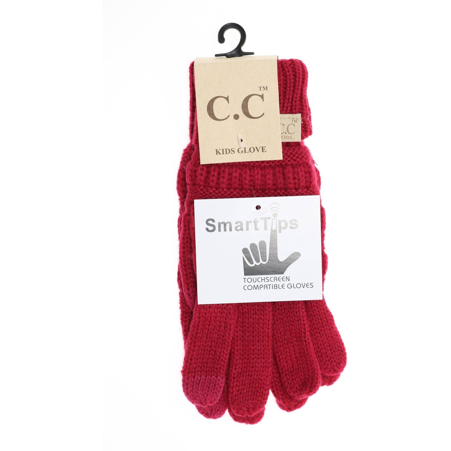 KIDS Solid Cable Knit CC Gloves