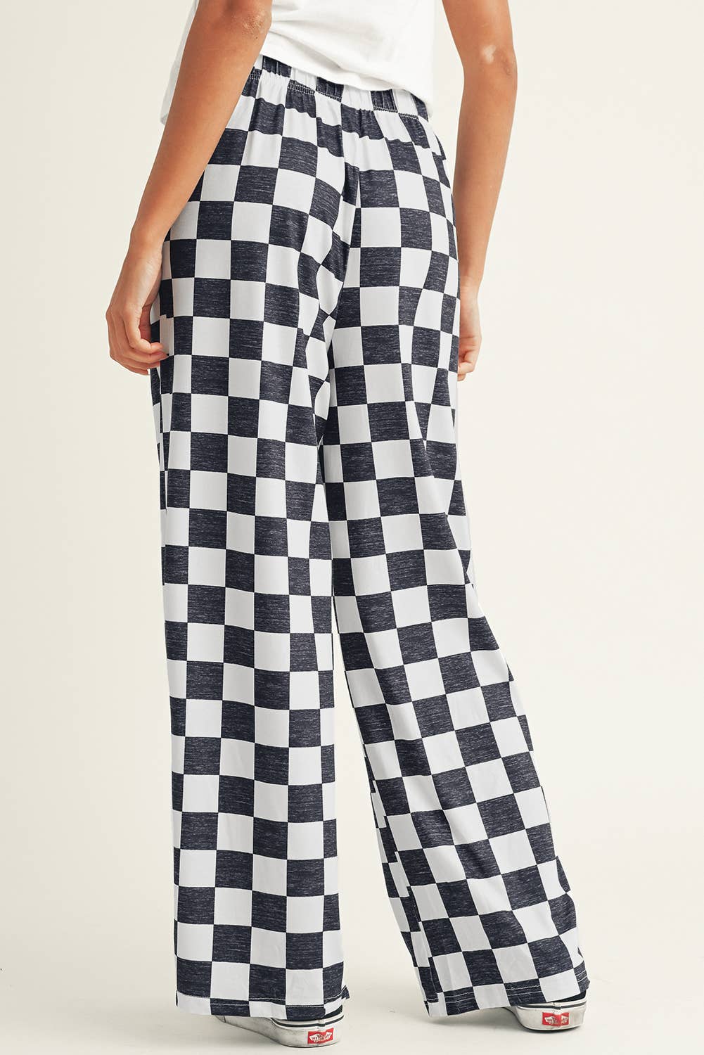 Black & White Checked High Waist Pants