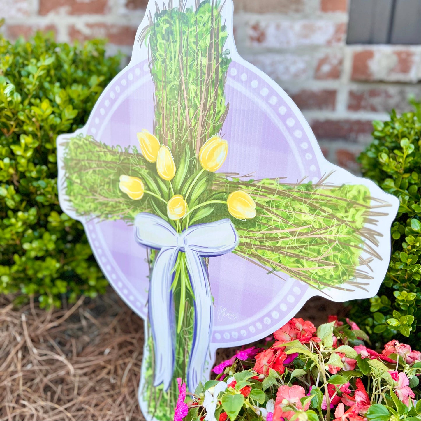 Tulip Cross Garden Stake