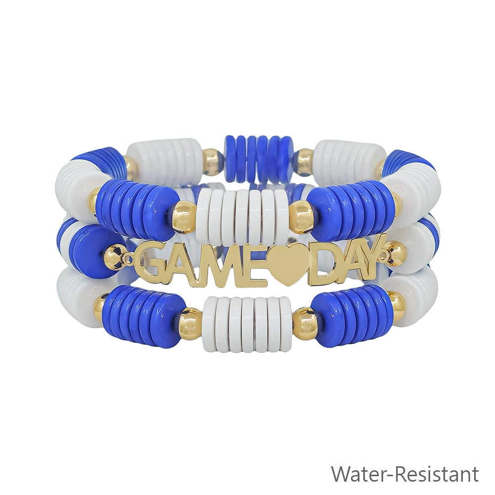 Royal Blue & White Game Day Bracelet Set
