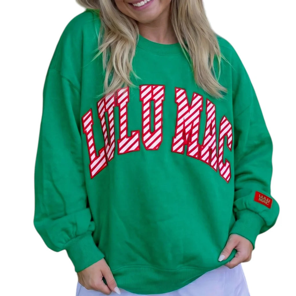 Lulu Mac Candy Cane Christmas Sweatshirt