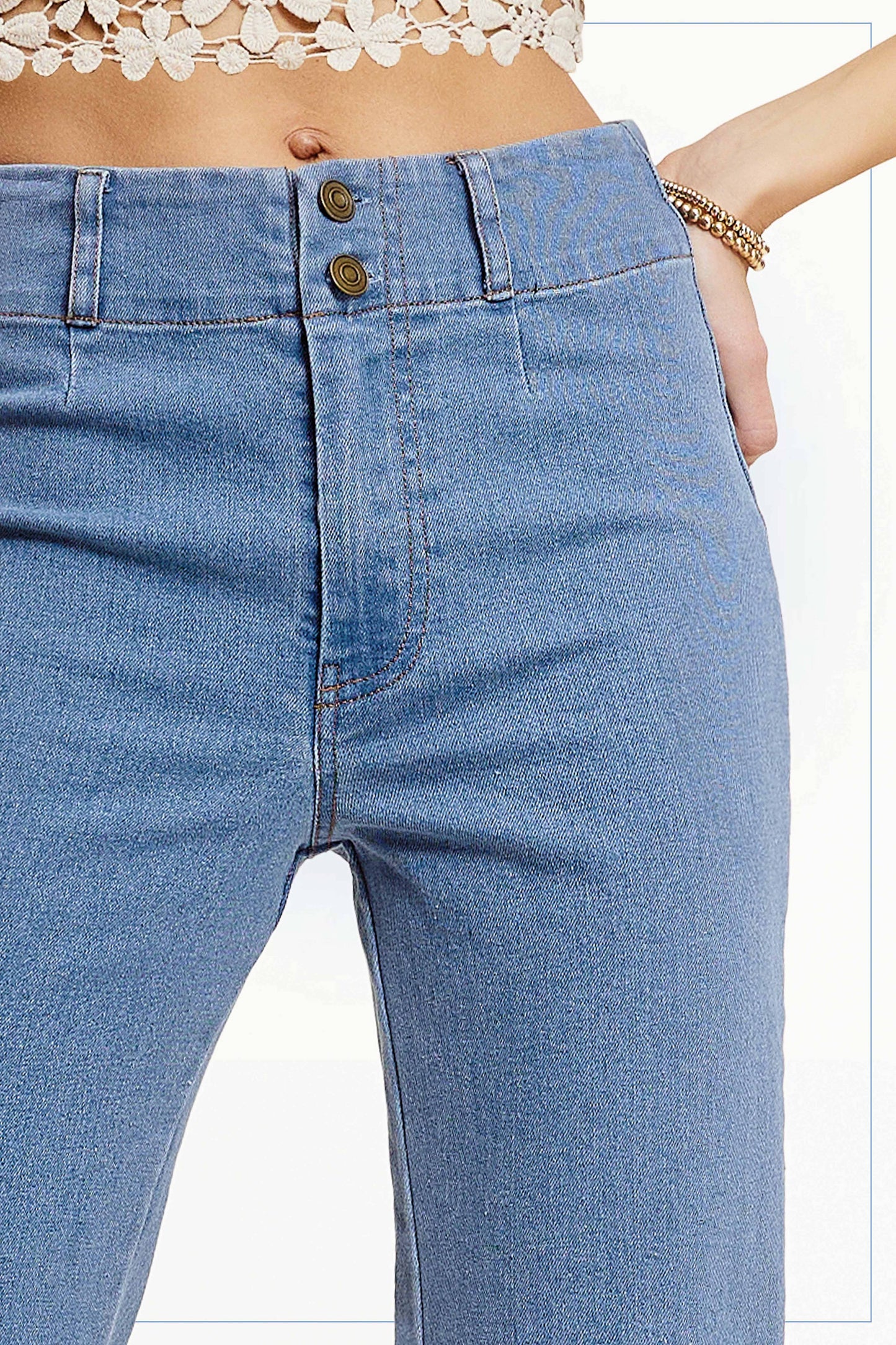 La Miel Stretchy High Waisted Wide Flare Pants