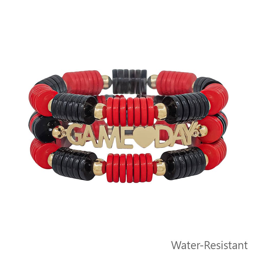 Red & Black Game Day Bracelet Set