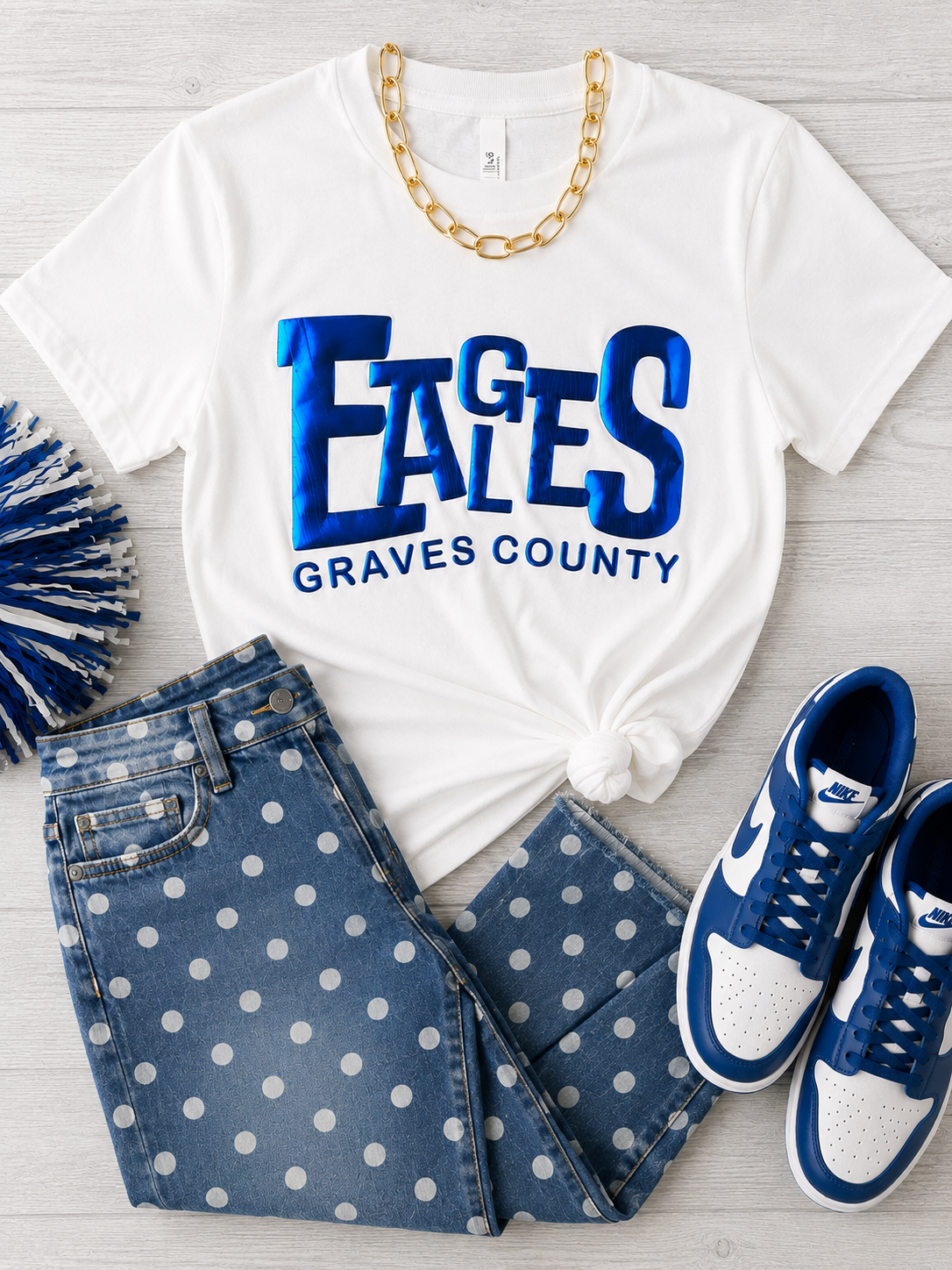 Eagles Graves County Metallic Puff Print Tee