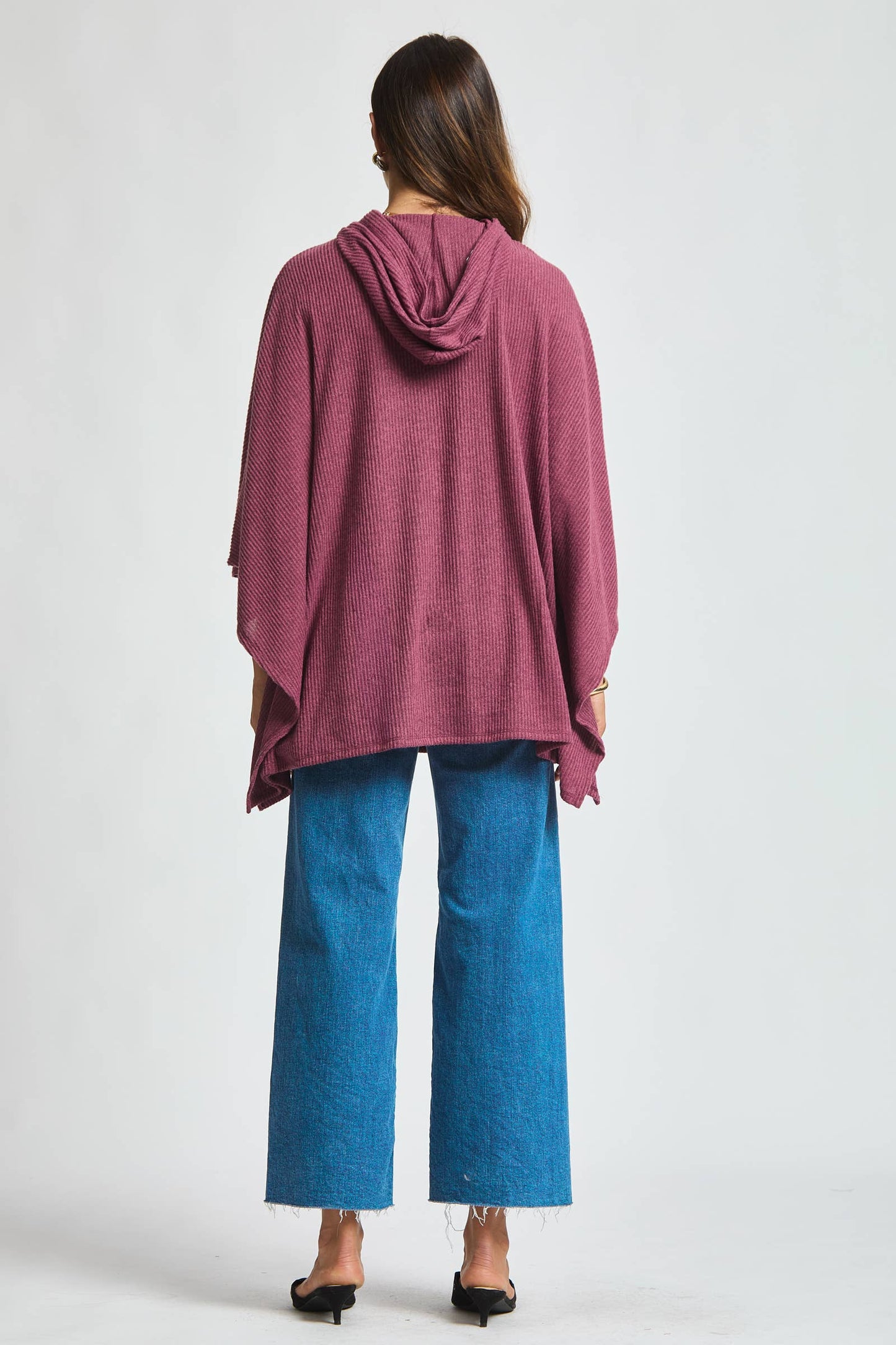 Dear Scarlett Ribbed Knit Poncho Top