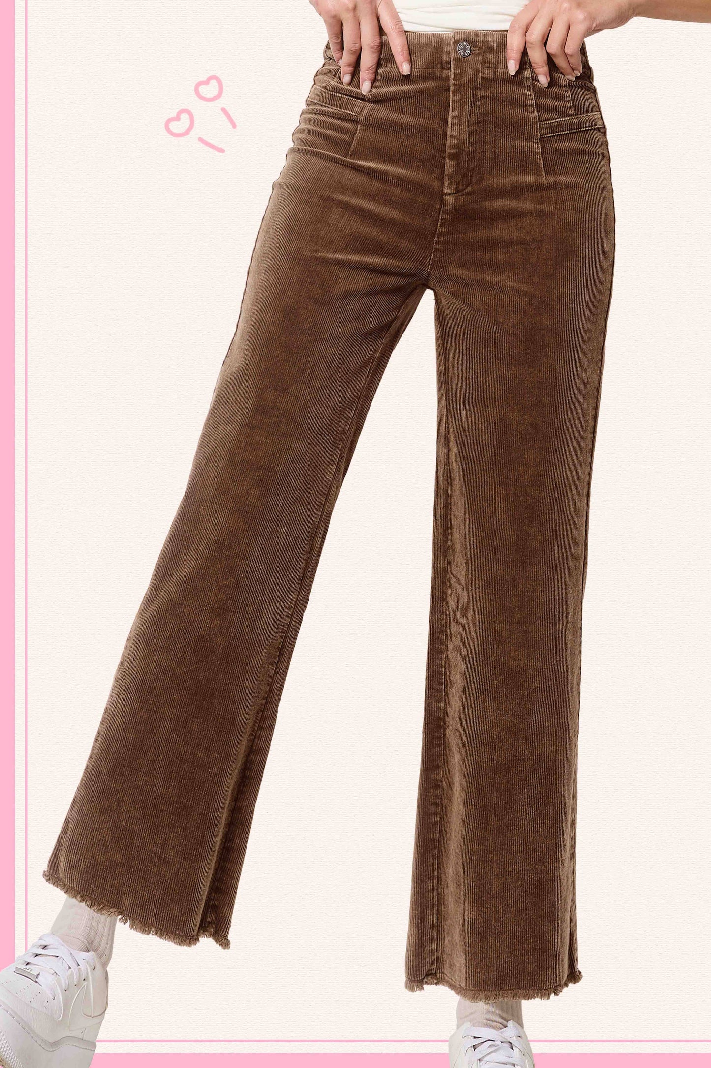 La Miel High Waisted Wide Leg Corduroy Pants