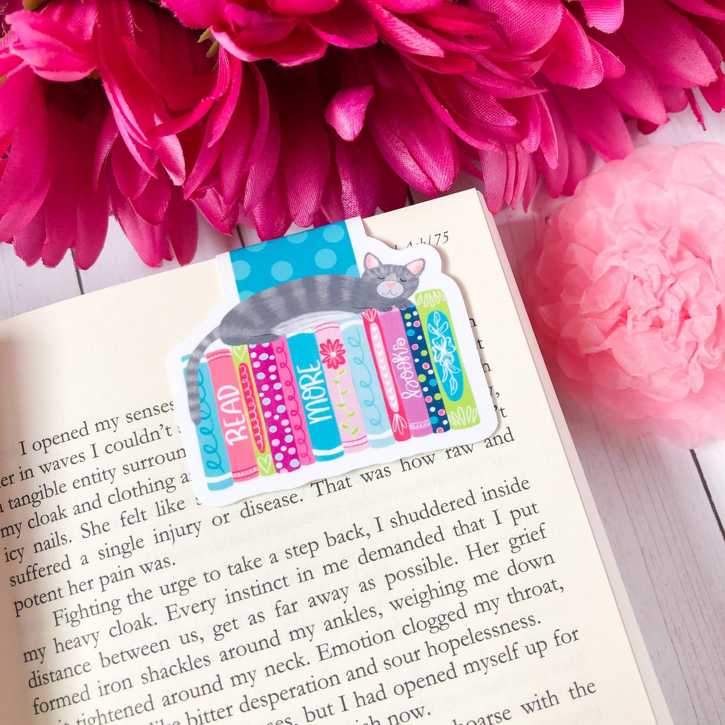Read More Books Cat Magnetic Bookmark
