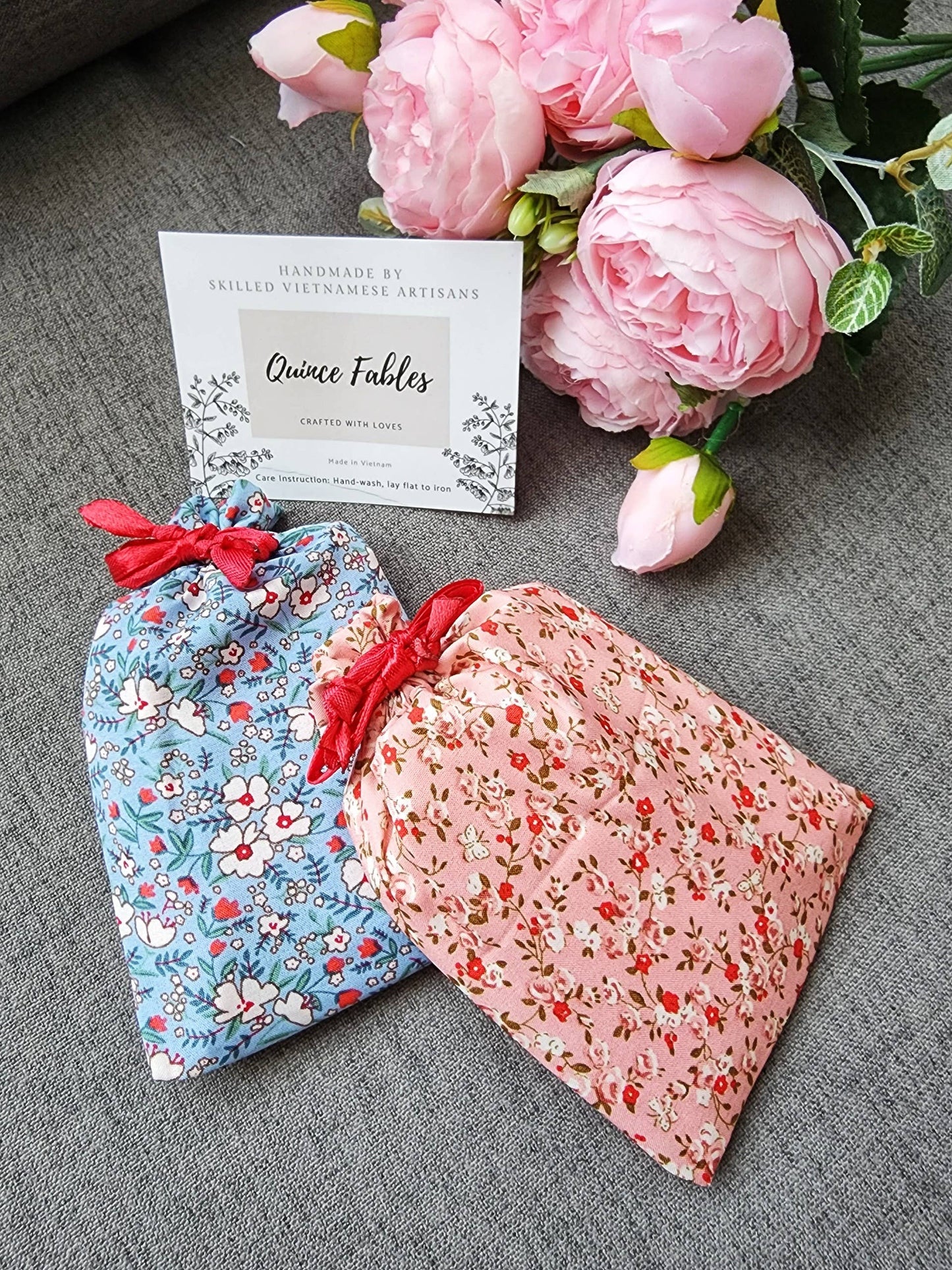 Quince Fable Floral Embroidered Compact Mirror