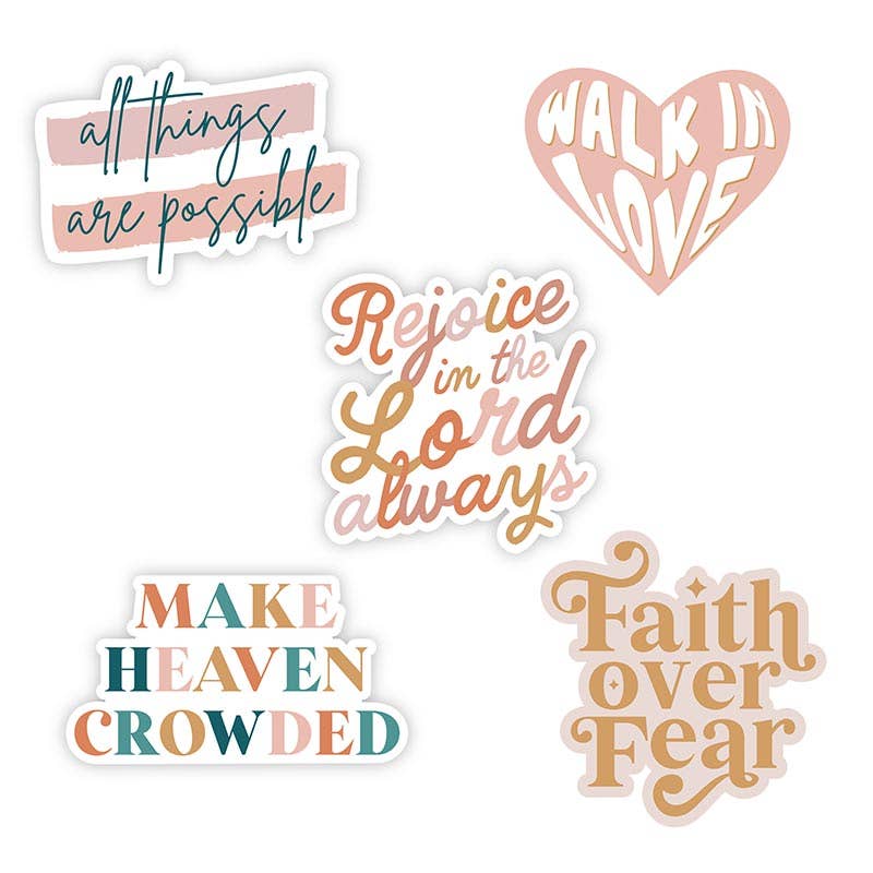 Vinyl Sticker Pack- Retro Faith Pack