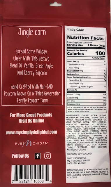 Simply Delightful Jingle Popcorn