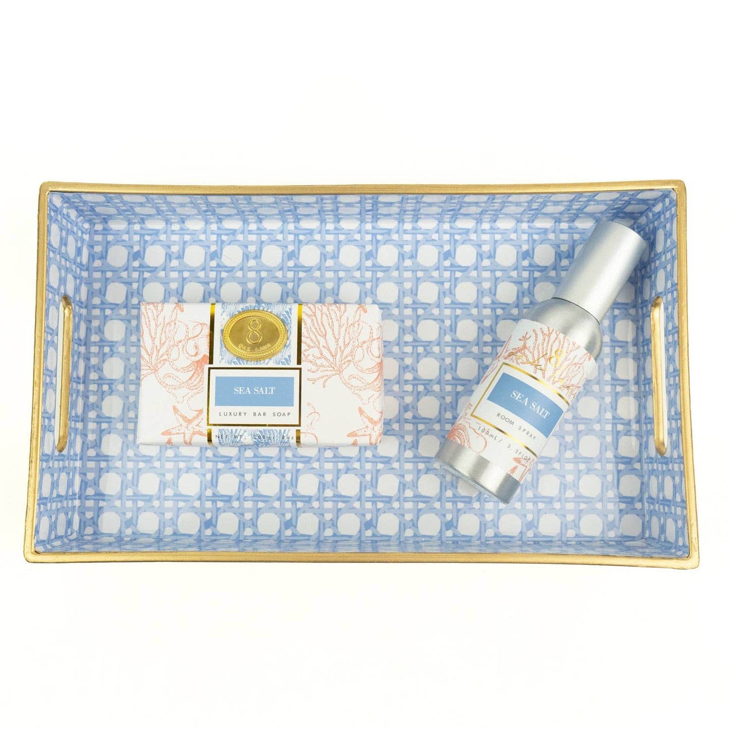 Blue Cane Decorative Tray – Vanity, Coffee Table & Serving Tray